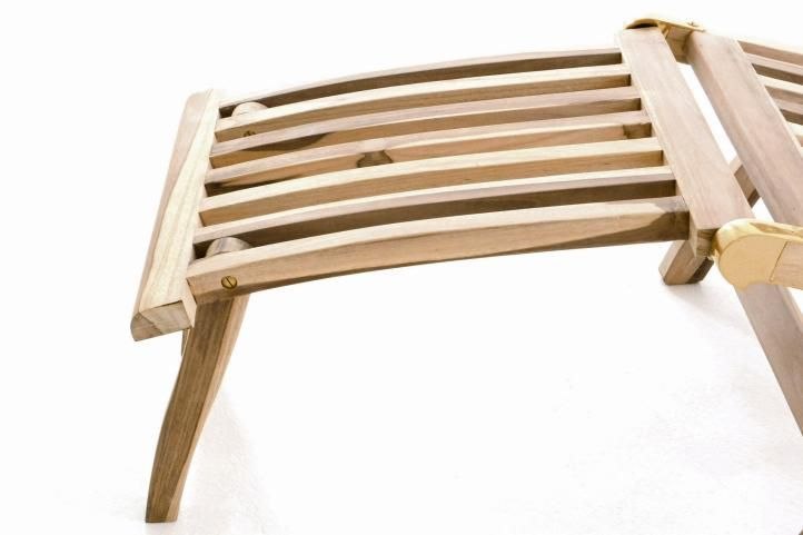 Leżak Garth z drewna tekowego z podnóżkiem